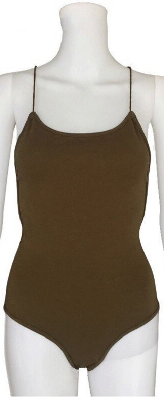 Dames body met open rug B726 legergroen XS