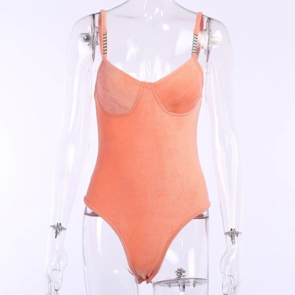 Dames body met smalle bandjes B713 abrikoos L