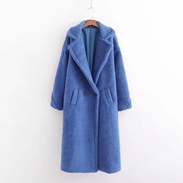 Dames bontjas A1875 blauw L
