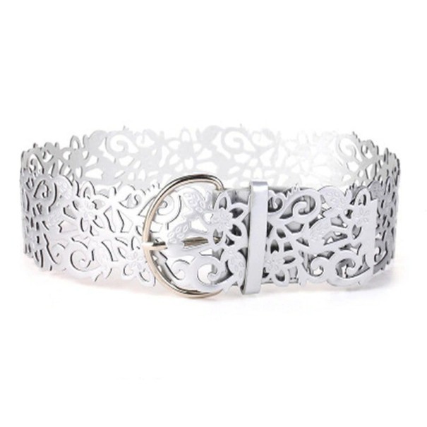 Dames brede riem L129 zilver