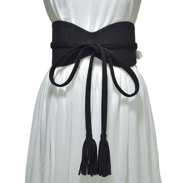 Dames brede riem L175 zwart