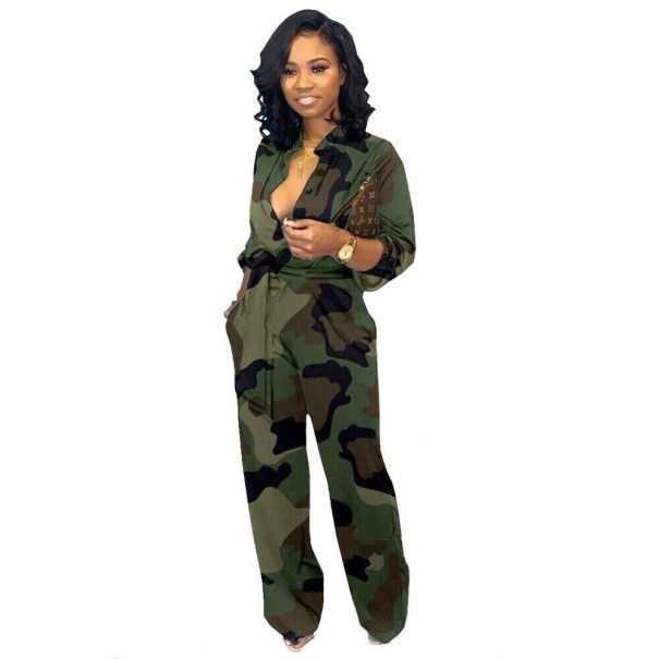 Dames camouflage jumpsuit A2021 legergroen M