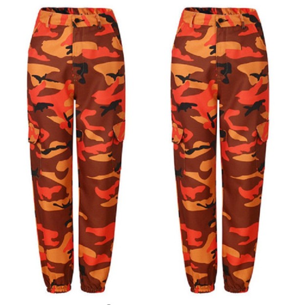 Dames camouflagebroek J2825 oranje L