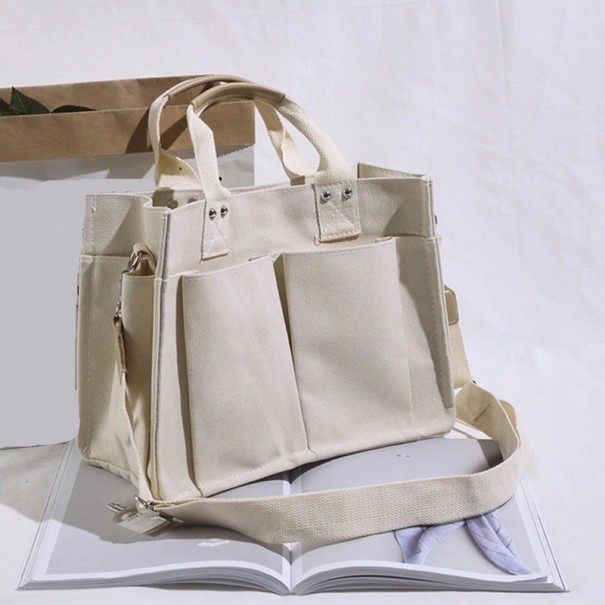 Dames canvas handtas M1365 crème