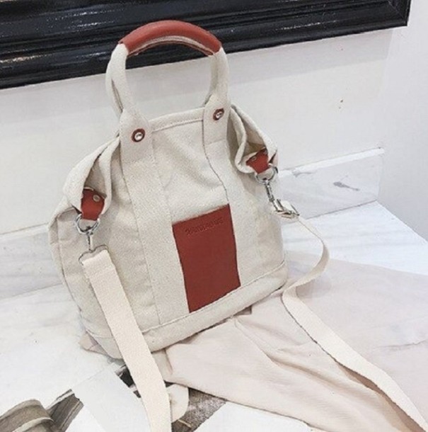 Dames canvas handtas M1773 wijnrood