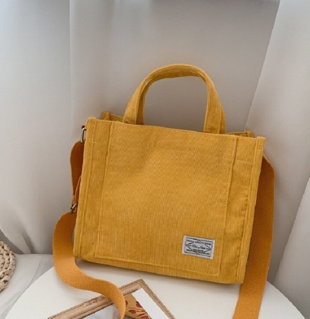 Dames canvas handtas M964 donkergeel