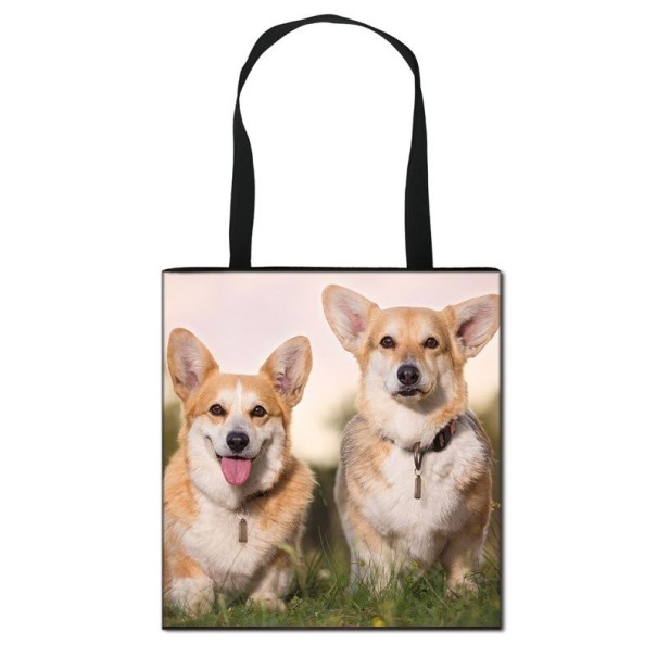 Dames canvas tas met hondenprint 9