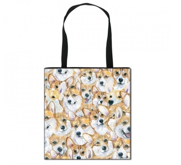 Dames canvas tas met hondenprint M1250 6