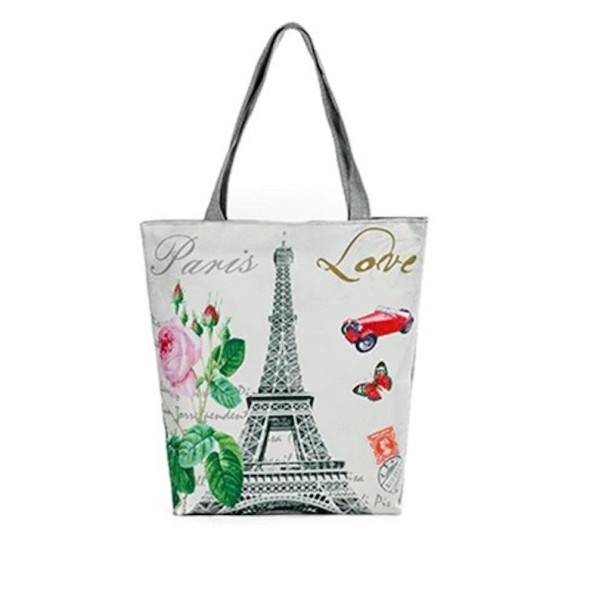 Dames canvas tas met monumentenmotieven