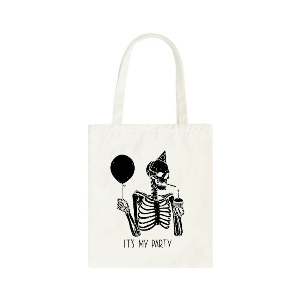 Dames canvas tas skelet crème 6