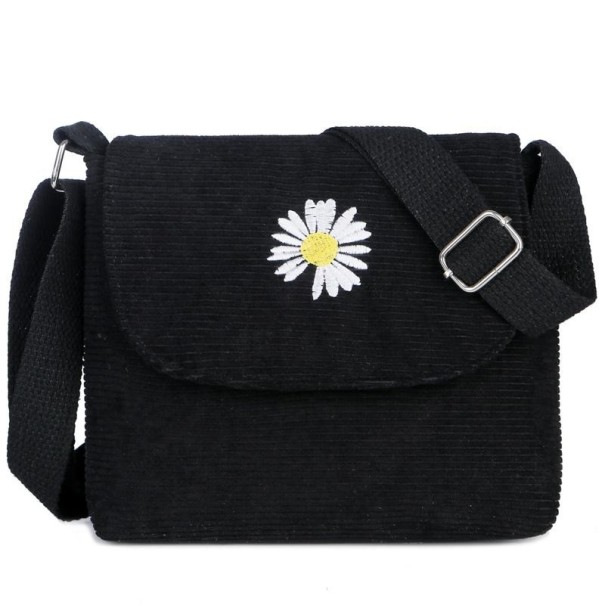 Dames corduroy handtas zwart