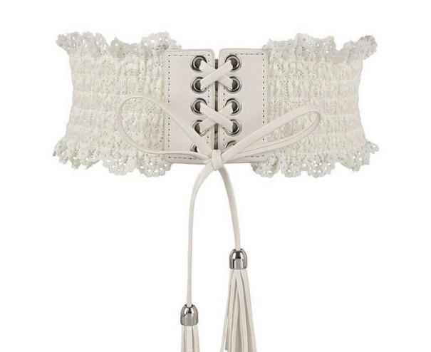 Dames corset riem C1017 wit 10 cm
