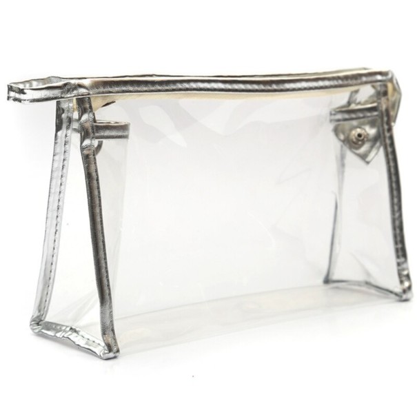 Dames cosmetische tas T563 zilver