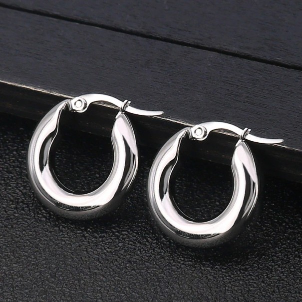 Dames creolen G612 zilver 25 mm