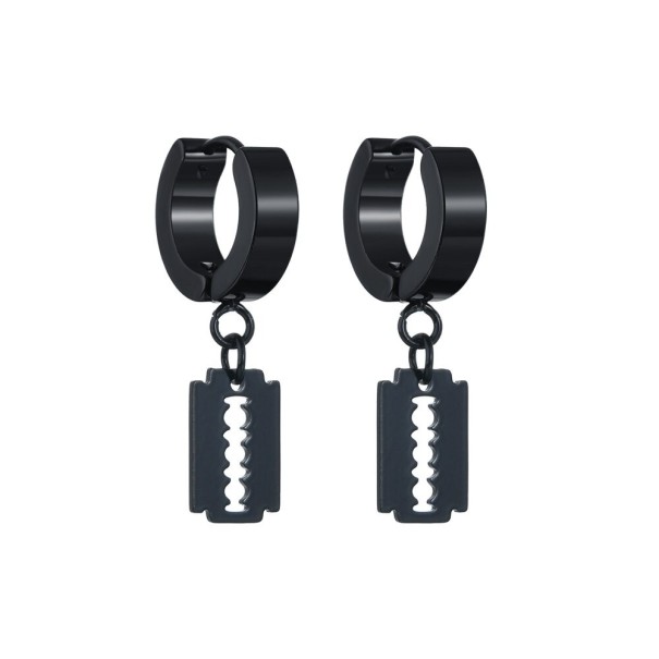 Dames creolen met hanger H826 zwart 1