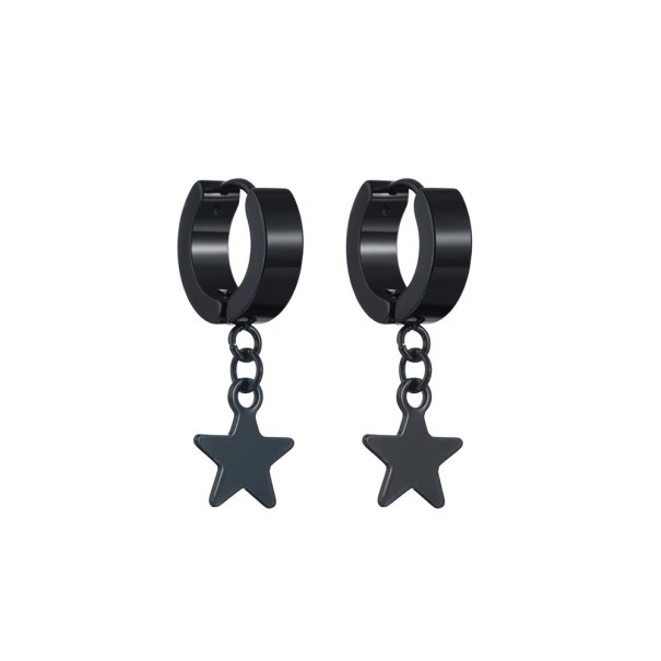 Dames creolen met hanger H826 zwart 4