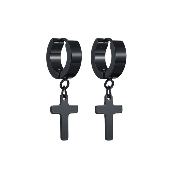 Dames creolen met hanger H826 zwart 9
