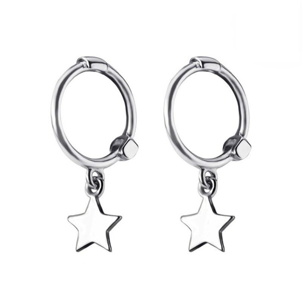 Dames creolen met hanger R30 zilver 1