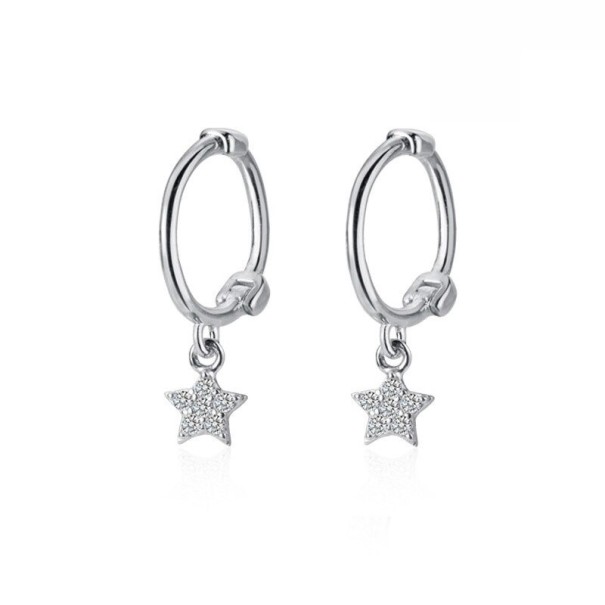 Dames creolen met hanger R30 zilver 2