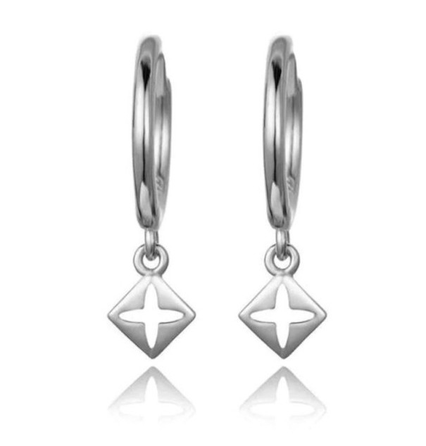 Dames creolen met hanger R35 zilver 3