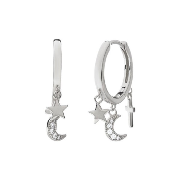 Dames creolen met hangers zilver 1