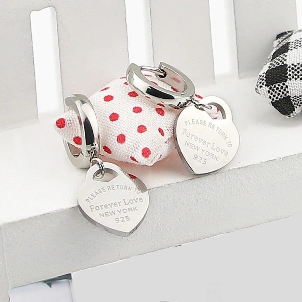 Dames creolen met hartjes G639 zilver