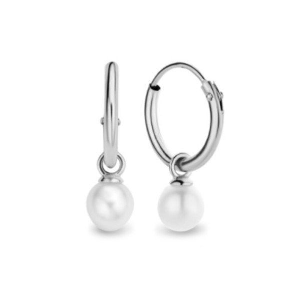 Dames creolen met parel G1473 zilver