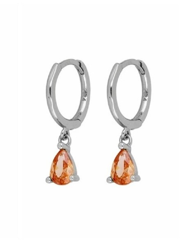Dames creolen met stenen R44 zilver 15