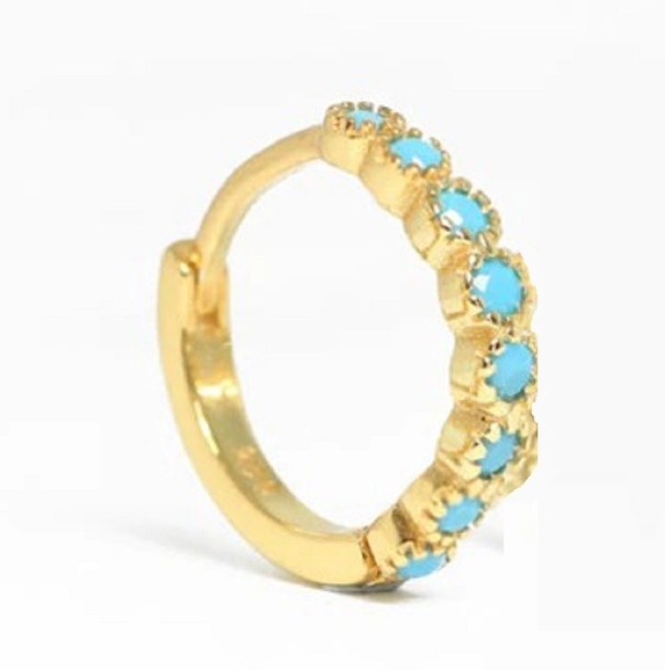 Dames creolen met zirkonen H742 goud 10 mm 2
