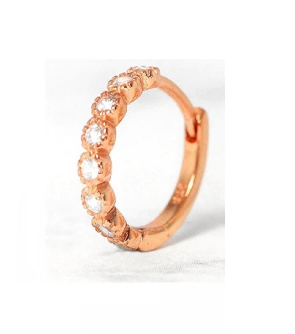 Dames creolen met zirkonen H742 oudroze 8 mm 1