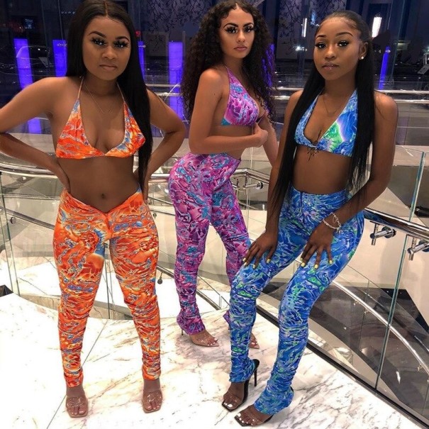 Dames crop top en broek B986