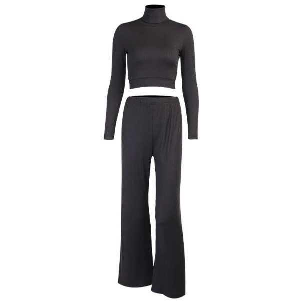Dames crop top en broek grijs M