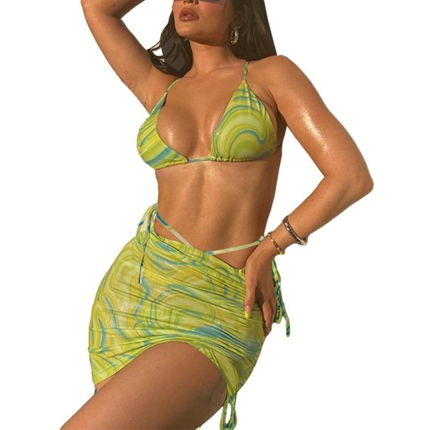 Dames crop top en rok A2844 groen M