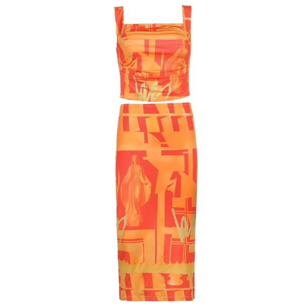 Dames crop top en rok B1072 S