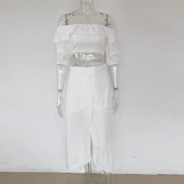 Dames crop top en rok B1131
