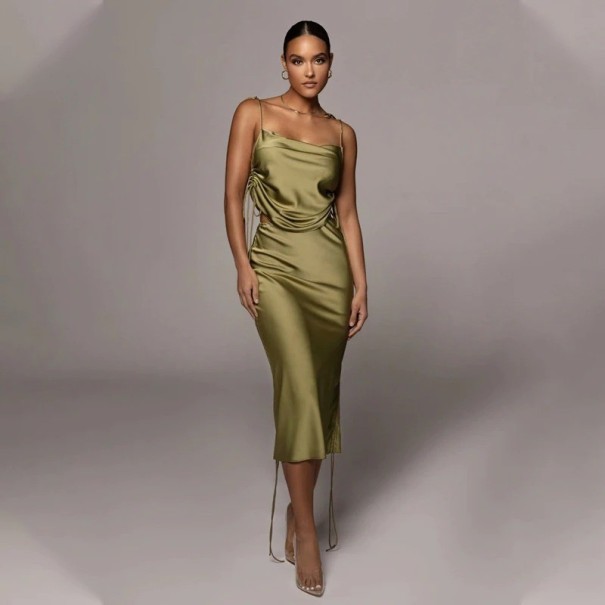 Dames crop top en rok B1183 legergroen S