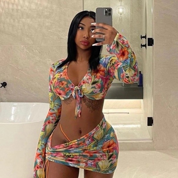 Dames crop top en rok B915