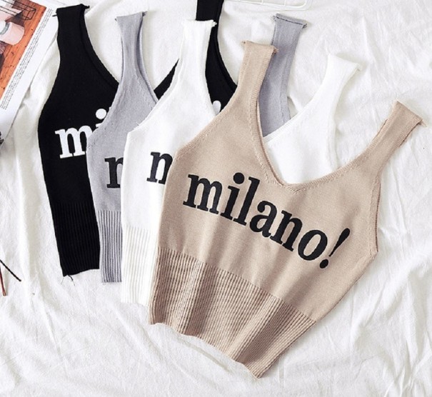 Dames crop top met print A1081