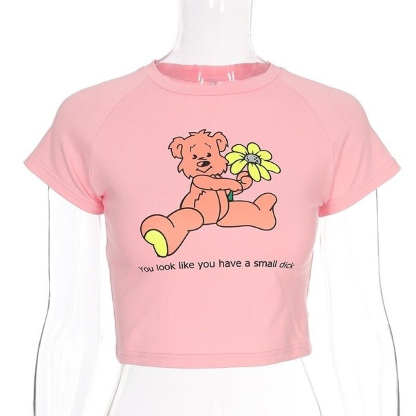 Dames crop top met print A1222 S 6