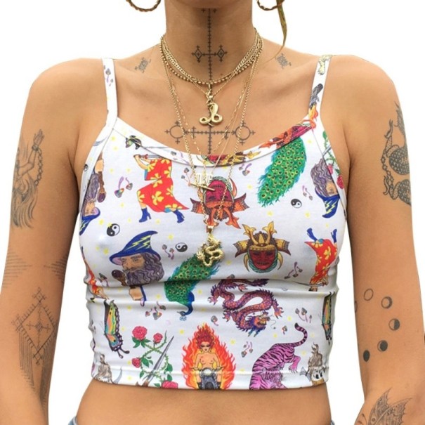 Dames crop top met print A1261