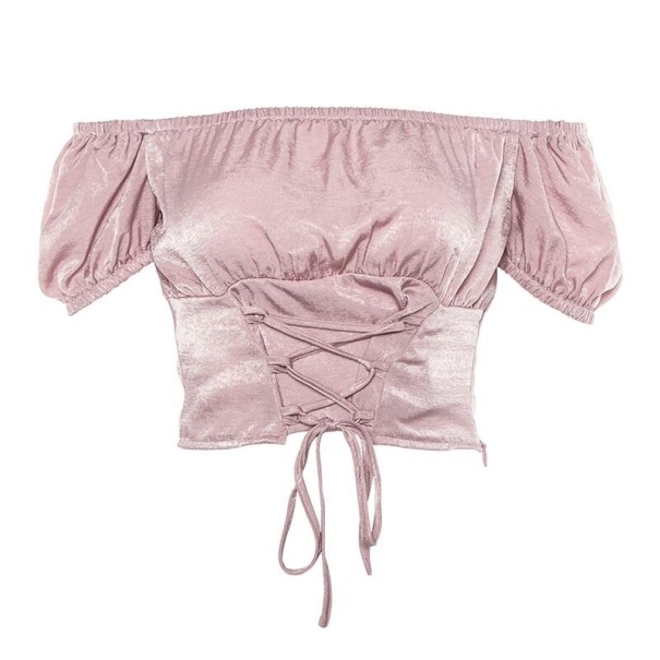 Dames crop top met vetersluiting B393 L