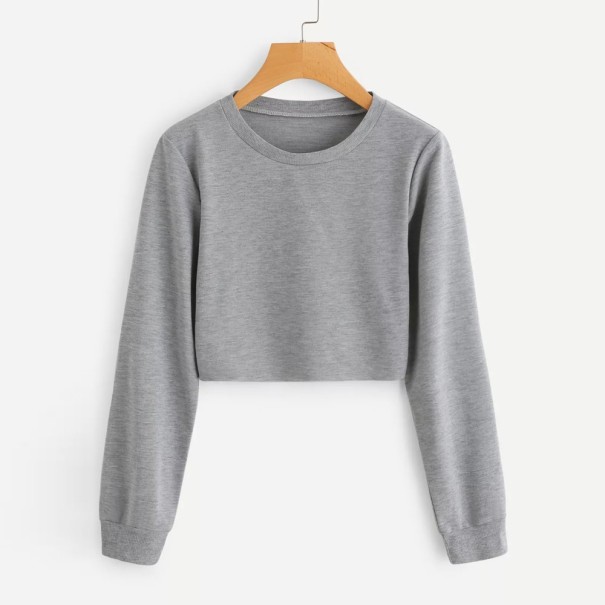 Dames cropped sweatshirt A19 grijs L