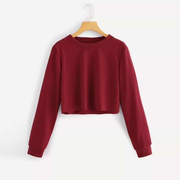 Dames cropped sweatshirt A19 wijnrood XS