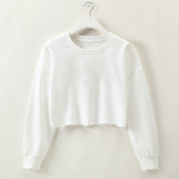 Dames cropped sweatshirt A19 wit L
