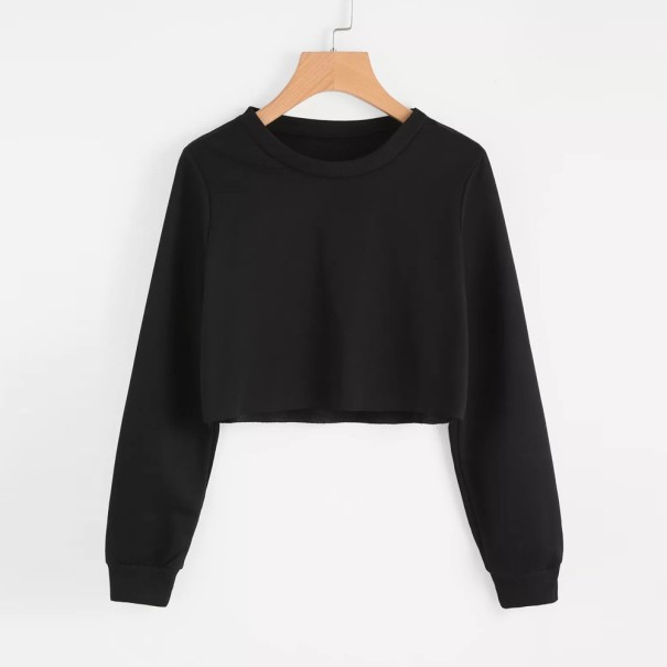 Dames cropped sweatshirt A19 zwart XS