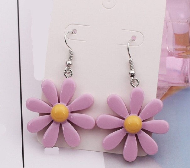Dames Daisy Dangle Oorbellen G1399 lichtpaars