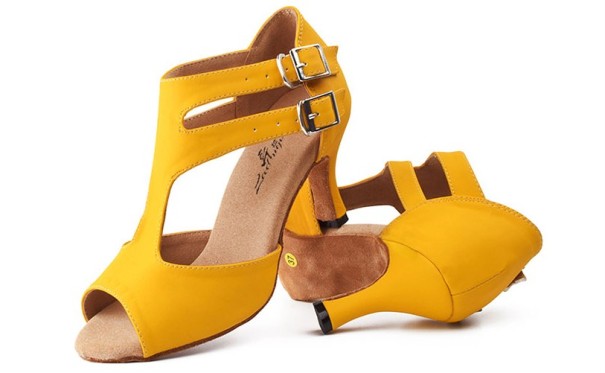 Dames dansschoenen A453 geel 38 6 cm