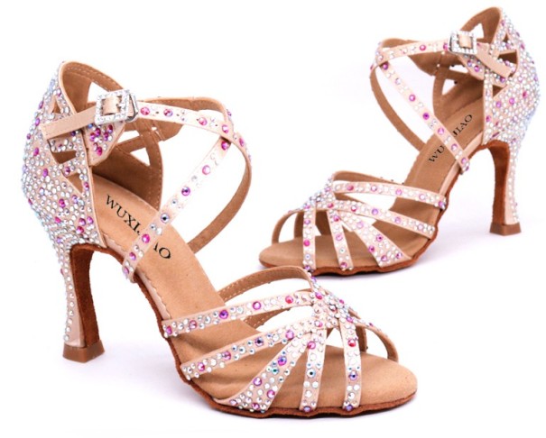 Dames dansschoenen met strass steentjes A2490