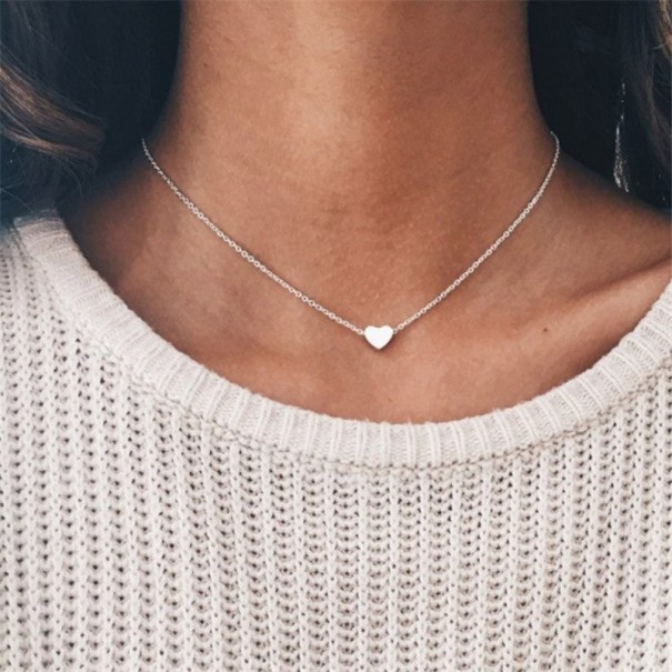 Dames delicate hart ketting zilver
