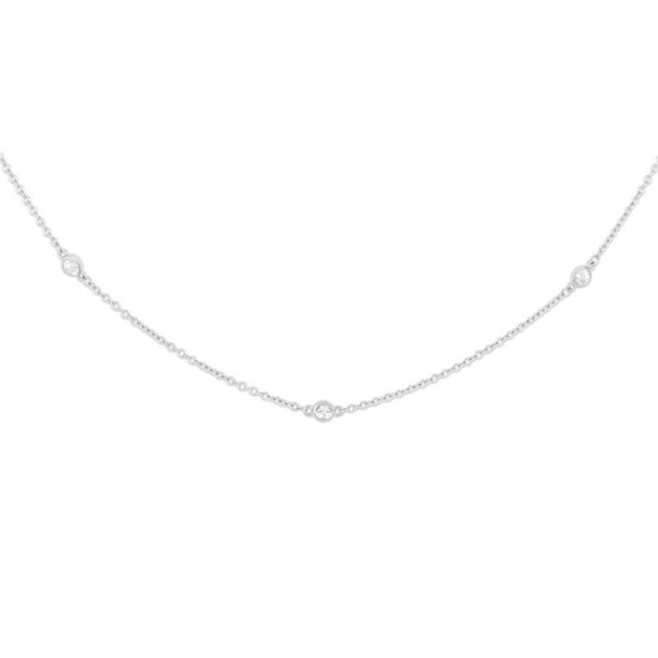 Dames delicate ketting met stenen zilver
